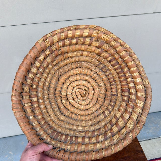 A Large Antique Woven Rye-Straw Bowl, Circa 1900 For Sale - Image 4 of 12