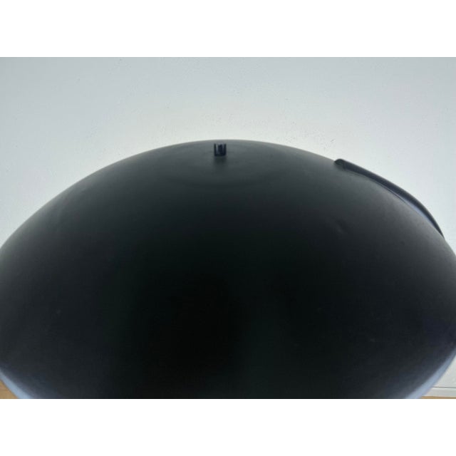 Black Floor Lamp in Black Metal and Glass Disc, 1950s For Sale - Image 8 of 9