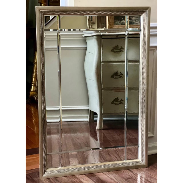 Hollywood Regency 20th Century Rectangular Beveled Gilt Wood Frame Mirror For Sale - Image 3 of 7