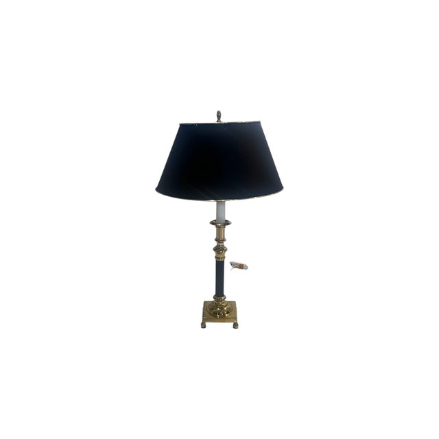 Vintage Decorative Crafts Brass Empire Table Lamp With Brass Shade. For Sale - Image 9 of 14