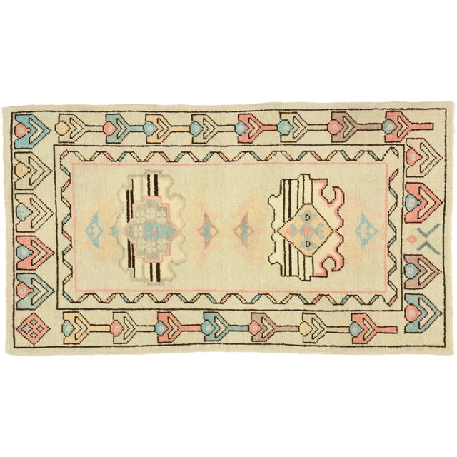 Vintage Turkish Oushak Rug - 03'00 X 05'05 For Sale - Image 10 of 11