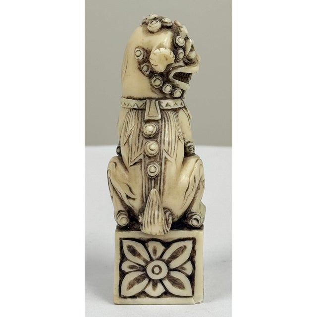 Vintage Resin Foo Dog Figure For Sale - Image 4 of 6