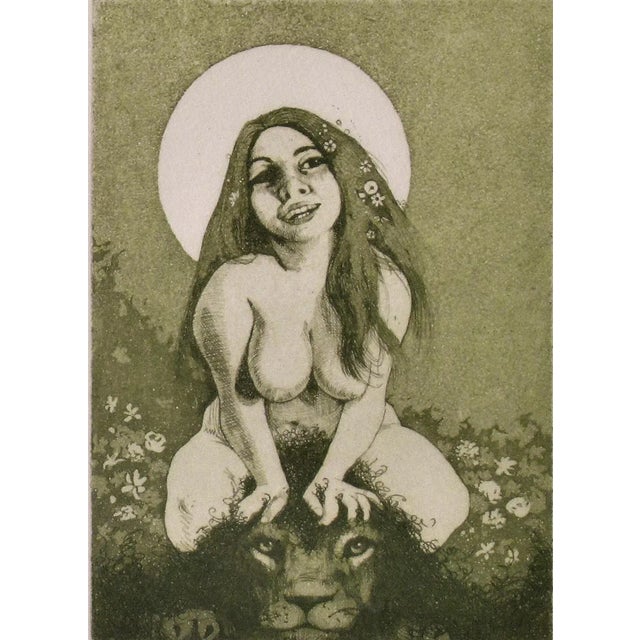 This artwork titled "Jane" c.1970 is an original etching by noted American artist Charles Bragg, 1931-2017. It is hand...