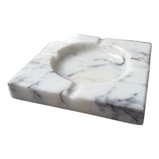 White Marble Naya Ashtray by Nina Magon For Sale