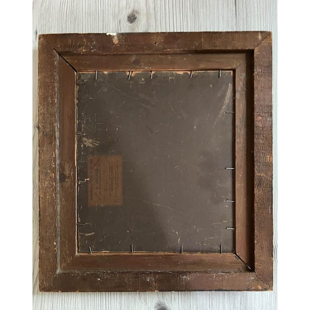 Antique French Landscape Oil Painting in Gesso Frame For Sale In San Francisco - Image 6 of 7