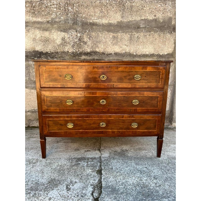 Louis XVI Chest of Drawers in Inlaid Walnut, 1800s For Sale - Image 13 of 14