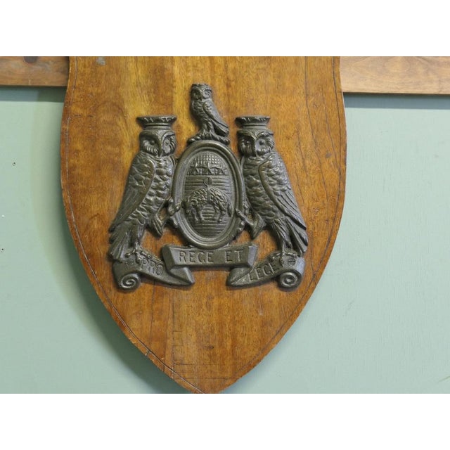 Wall Plaque with Bronze Coat of Arms of the City of Leeds For Sale - Image 5 of 8