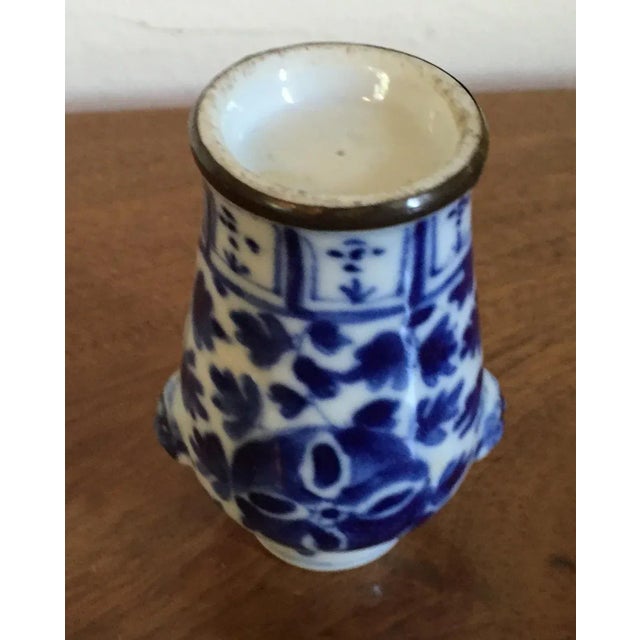 White Small 19th Century Chinese Blue & White Meiping Porcelain Vase with Lion Mask Handles For Sale - Image 8 of 11