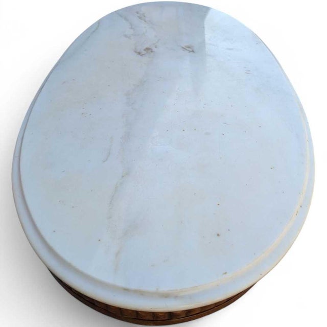 Mid 20th Century Italian Coffee Table With Oval Marble Top & Sculptural Pedestal Base For Sale - Image 13 of 14