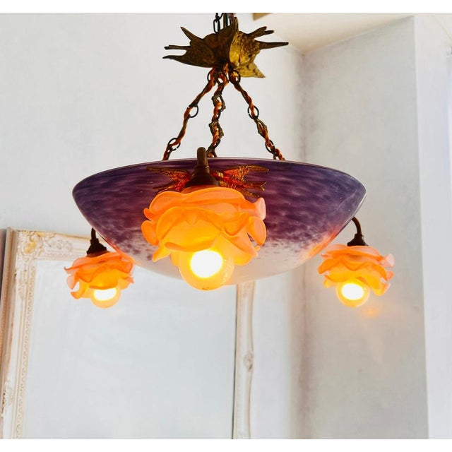 Antique Purple Chandelier For Sale - Image 4 of 10