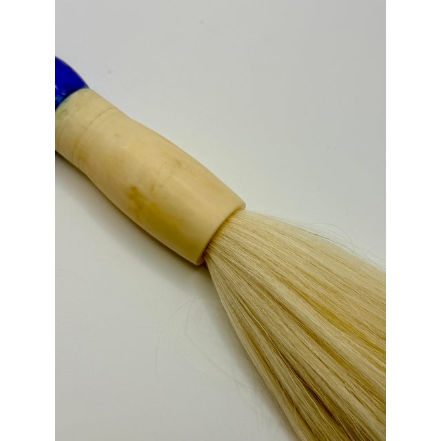 1990s Cobalt Blue Oversized Decorative Calligraphy Brush For Sale - Image 5 of 5