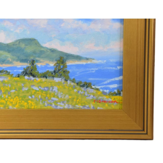 California coastal landscape painting on artist canvas panel by the artist Marc A. Graison b. 1959. Graison studied at the...