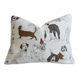 Doggie Puppy Dog Pet Mans Best Friend Feather/Down Pillow 24" X 18"