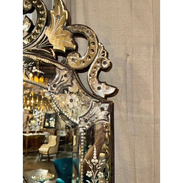 Early 20th C. Venetian Etched Mirror For Sale In Dallas - Image 6 of 10