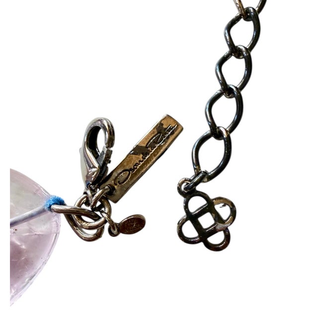 2000s Oscar De La Renta Necklace Choker Amethyst Large Smooth Tumble Beads Signed For Sale - Image 12 of 12
