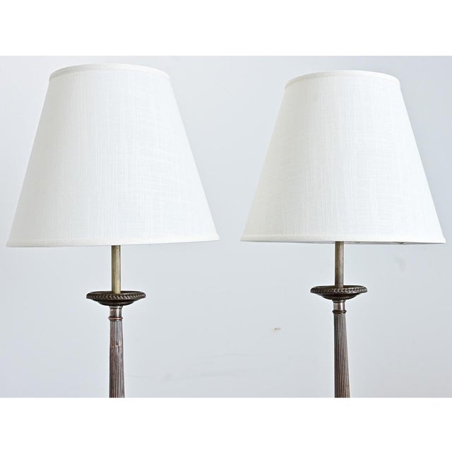 19th Century French Silverplate Altar Candlestick Lamps - a Pair For Sale In Baton Rouge - Image 6 of 12