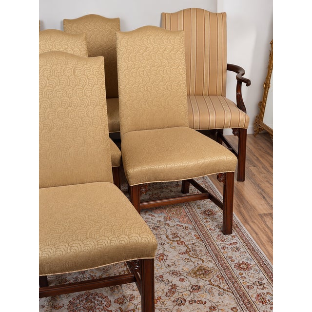 Set of 8 Henkel Harris Mahogany Chippendale Dining Chairs For Sale - Image 14 of 15
