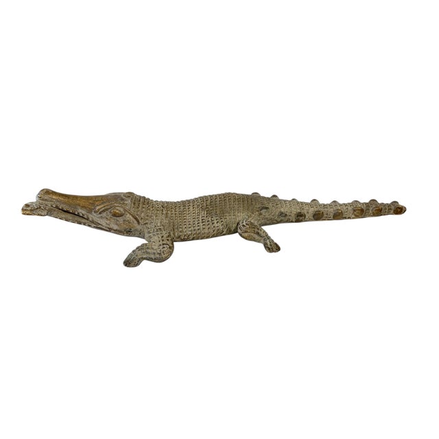Vintage Bronze / Ashanti Akan of a Crocodile I Coast For Sale - Image 4 of 7