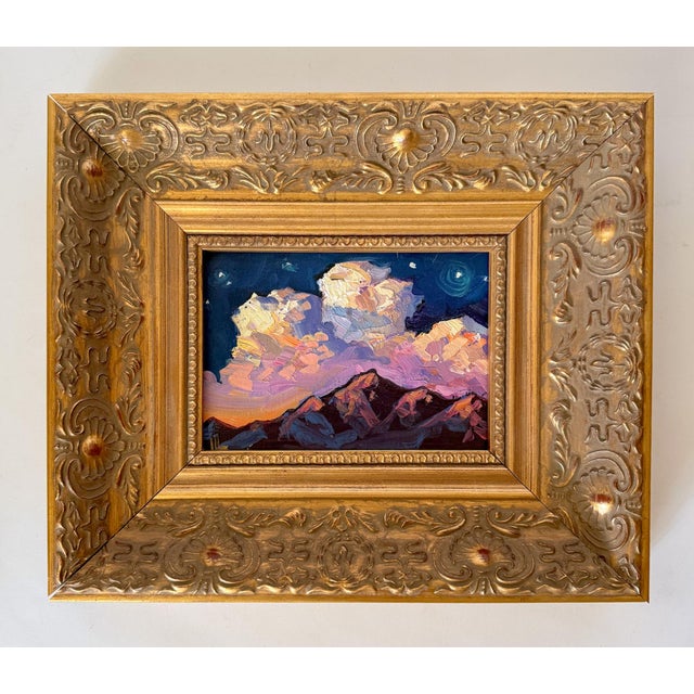 Ink Blue Impressionist Landscape Oil Painting, William Hawkins For Sale - Image 8 of 9