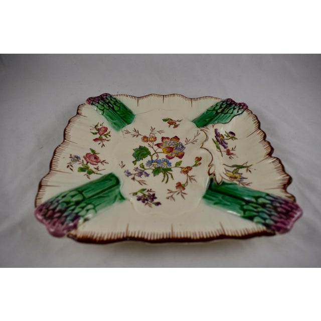 Longchamp Terre De Fer Hand-Painted Asparagus Plate For Sale In Philadelphia - Image 6 of 12