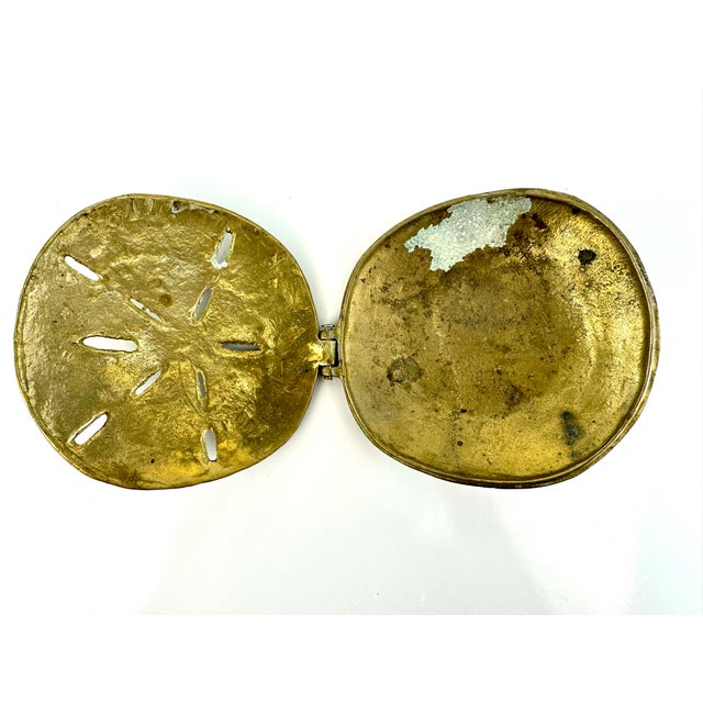 Vintage Mid Century Brass Sand Dollar Trinket Dish For Sale - Image 4 of 9