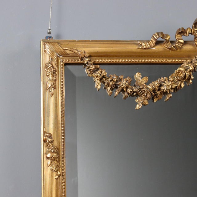 Freestanding Mirror in Gold-Plated Wood For Sale - Image 6 of 11
