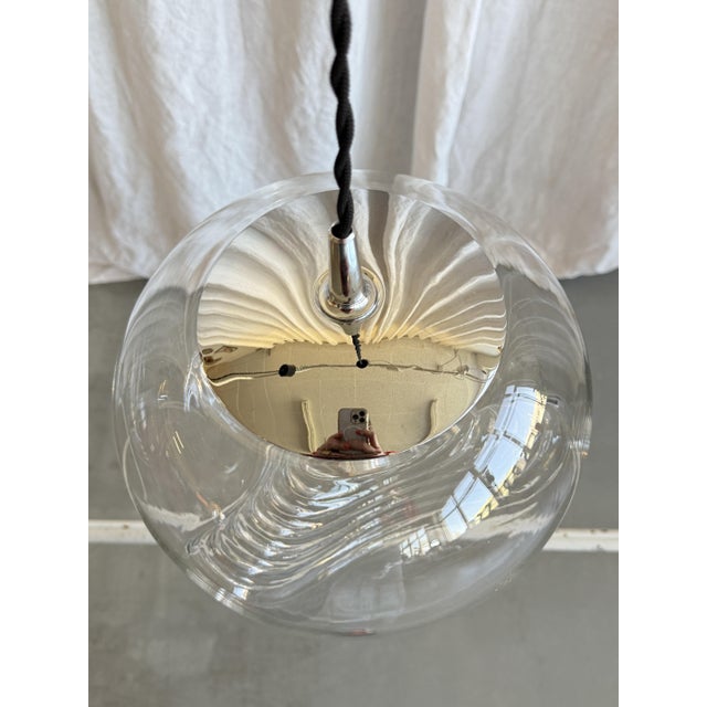 Metal Space Age Glass Futura Biomorphic Pendant by Koch & Lowy for Peill & Putzler, Germany, 1970s For Sale - Image 7 of 15
