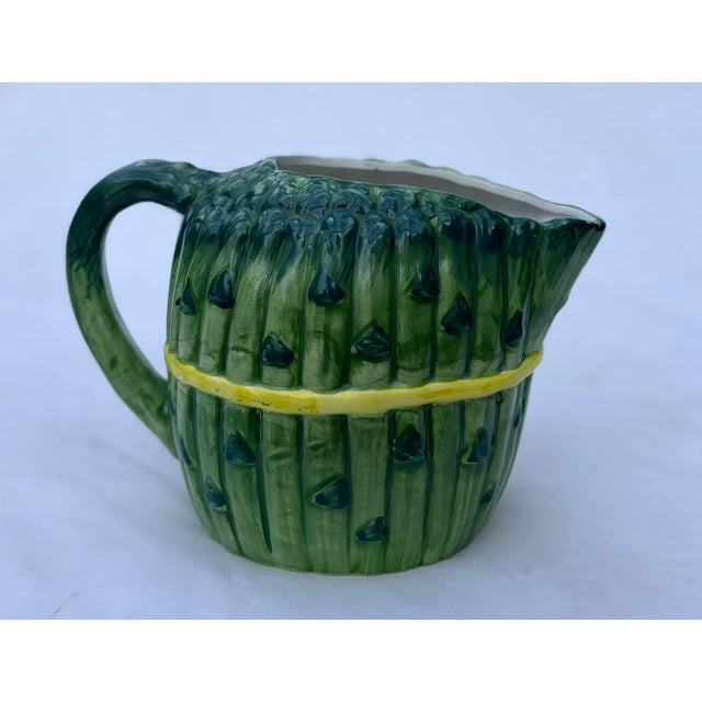 Vintage Trompe-l'Oeil Asparagus Ceramic Pitcher For Sale - Image 4 of 10