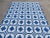 Handmade Cotton Rug, Indigo Blue And White Star Pattern Striped and Cream Fringe - 8'x10' For Sale - Image 6 of 10