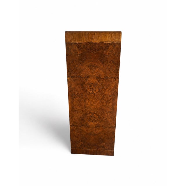 Monumental 12-Foot Figured Burl Wood Triple Pedestal Extension Dining Table For Sale - Image 10 of 12