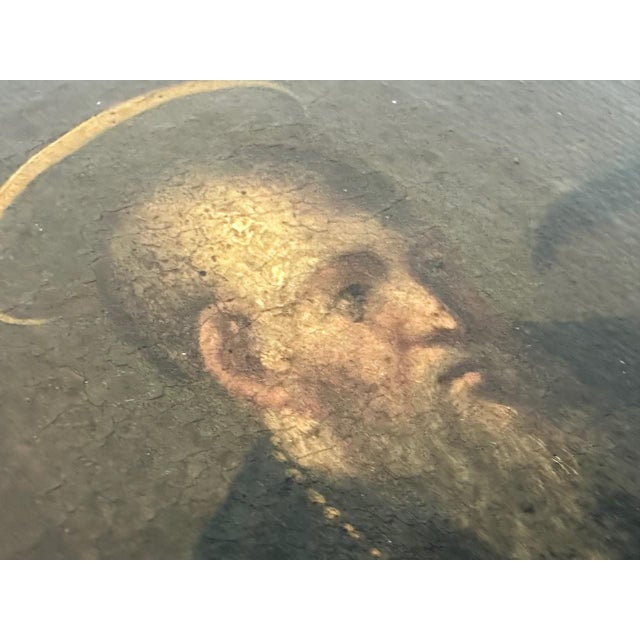 Italian Artist, St. Benedict with a Raven, 17th Century, Oil on Canvas For Sale - Image 6 of 13