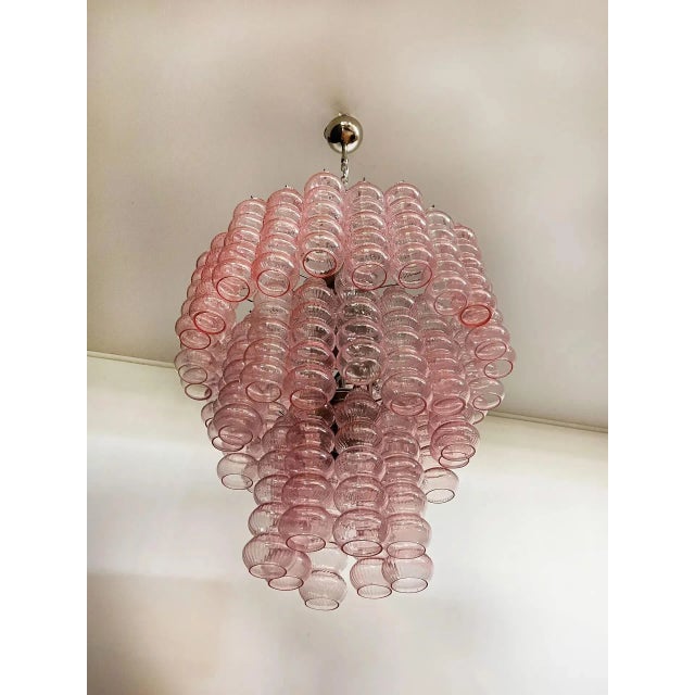 All Electrical System Is Adapted For US/AU/EU Italian chandelier in Murano glass and nickel-plated metal structure. The...