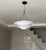 Matte White Layered Pendant Light | 4-Light Steel Shade Chandelier With Black Antique Brass Chain For Sale - Image 14 of 18