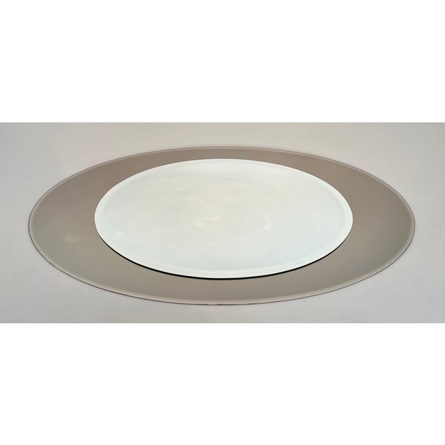 Contemporary Large oval mirror by Fontana Arte. Circa 1970 For Sale - Image 3 of 13
