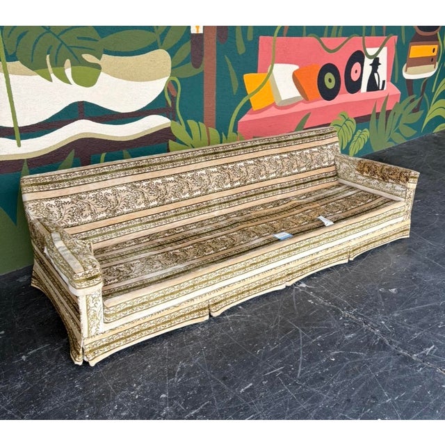 Mid Century Broyhill Velvet Sofa For Sale - Image 11 of 15