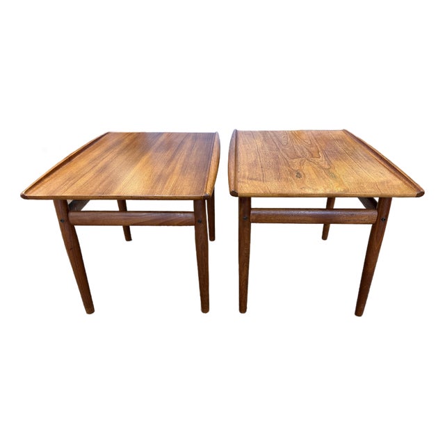 Pair of 1960’s Mid Century Modern Danish Teak Side Tables Attributed to Grete Jalk - Denmark For Sale