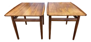 Pair of 1960’s Mid Century Modern Danish Teak Side Tables Attributed to Grete Jalk - Denmark