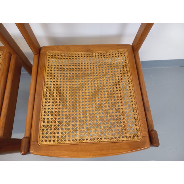 Vintage Sleigh Chairs in Beech and Cane, 1970s, Set of 2 For Sale - Image 14 of 18