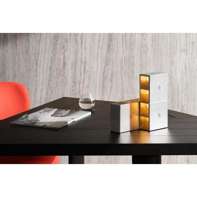 Gray Aluminium Champagne Painted Tsai Table Lamp by Mario Tsai for Cassina For Sale - Image 8 of 18