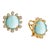 Syna Yellow Gold Hex Earrings with Blue Topaz and Diamonds, a Pair For Sale