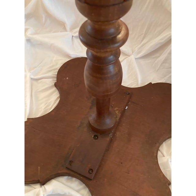 Brown 1785 American Furniture Connecticut Heritage Investment Piece American Federal Cherrywood Scallop-Top Candlestand Circa 1785 Connecticut For Sale - Image 8 of 9