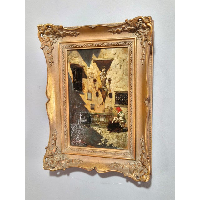 Riccardo Pellegrini, Italian Genre Scene, Oil on Panel, 1890s-1910s For Sale - Image 3 of 13