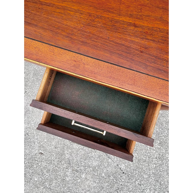 Mid Century Modern Extendable Writing Desk With Drop-Hinge Leaf | by Lane Furniture For Sale - Image 13 of 18