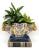 A striking vintage Italian majolica centerpiece bowl showcasing intricate hand-painted scrollwork and florals in cobalt...