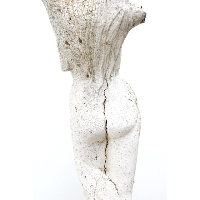 White Large Goddess Sculpture Figure Cast Stone Garden, Late 20th C. For Sale - Image 8 of 11