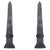 Small Black and Grey Marble Obelisks, Set of 2 For Sale - Image 5 of 5