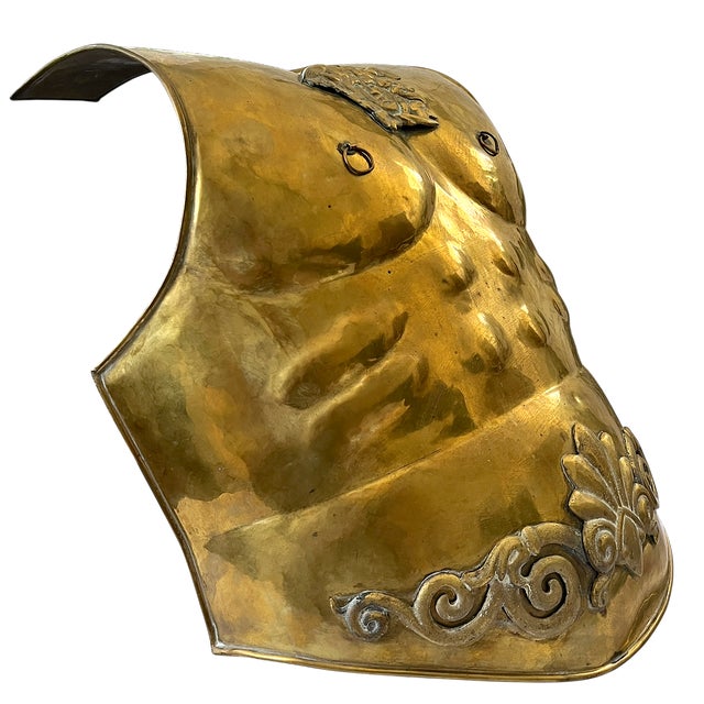 Atelier Versace Mid 20th Century Roman Style Life-Size Brass Cuirass Wall Sculpture With Medusa Relief For Sale - Image 4 of 14
