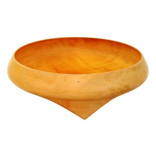 Cherry Wood Artist Bowl, 1960s For Sale