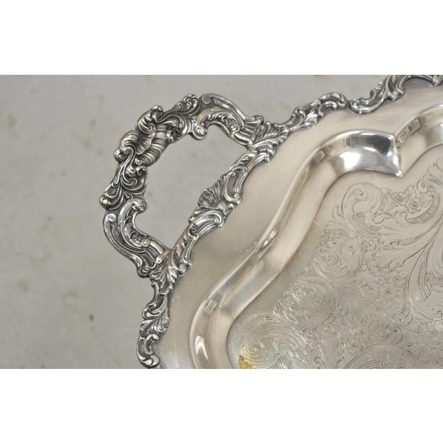 Community Vintage Community Ascot Sheffield Large Victorian Silver Plated Platter Bar Tray For Sale - Image 4 of 12