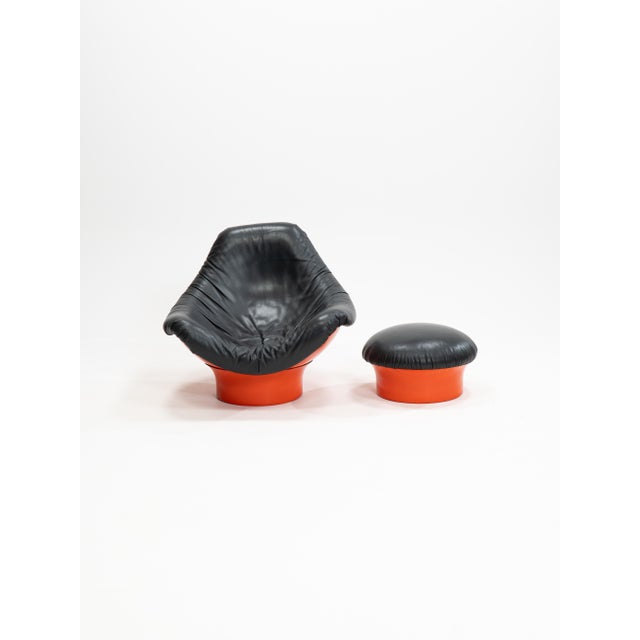 Set of Rodica Lounge Chair and Ottoman by Mario Brunu for Comfort, Italy, 1960s For Sale - Image 4 of 10
